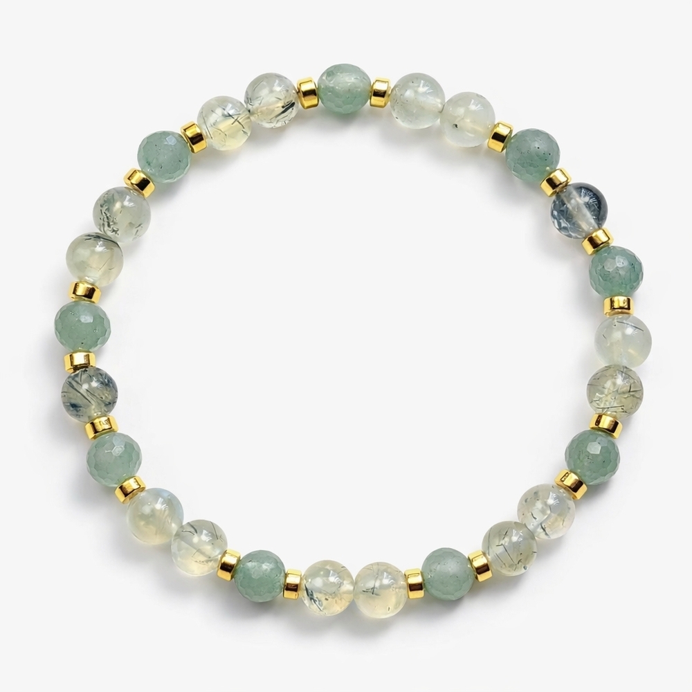 GENUINE Green Aventurine, Pyrite, and Gold Hematite Bracelet